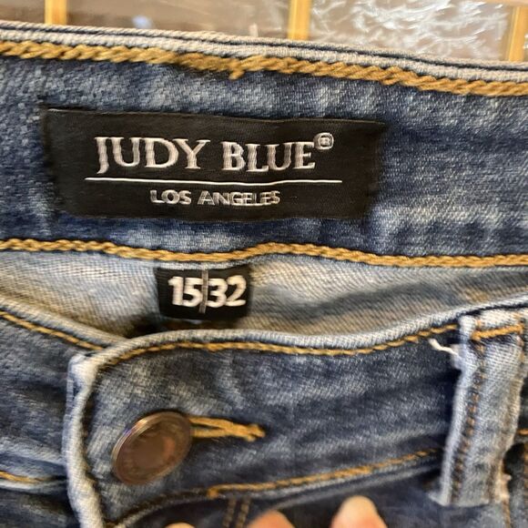 Judy Blue Relaxed Fit Jeans Women's 15 / 32 Distressed 32 x 27 Midrise - Picture 2 of 15